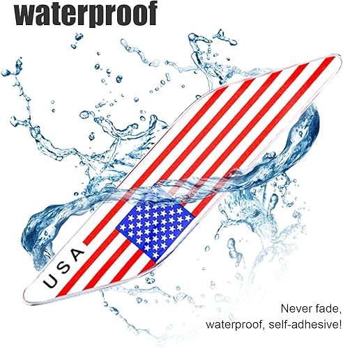 Miniatura 3 de Ziciner 2 insignias 3D de la bandera de Estados Unidos, emblema para guardabarros delanteros de automóvil, calcomanías de aleación de automóvil y