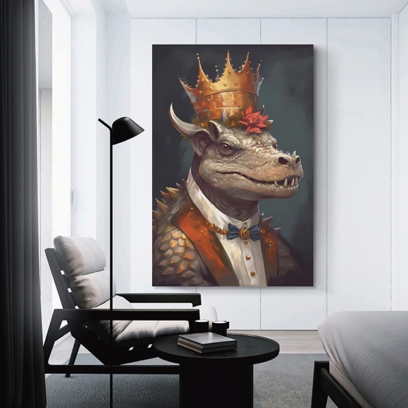 Junmoney Stegosaurus Adorable Canvas Wall Decor, 12x18inch(30x45cm), for Lounge Decor, Bedroom Walls Or Flats, Eye Catching Artwork for Blank Walls