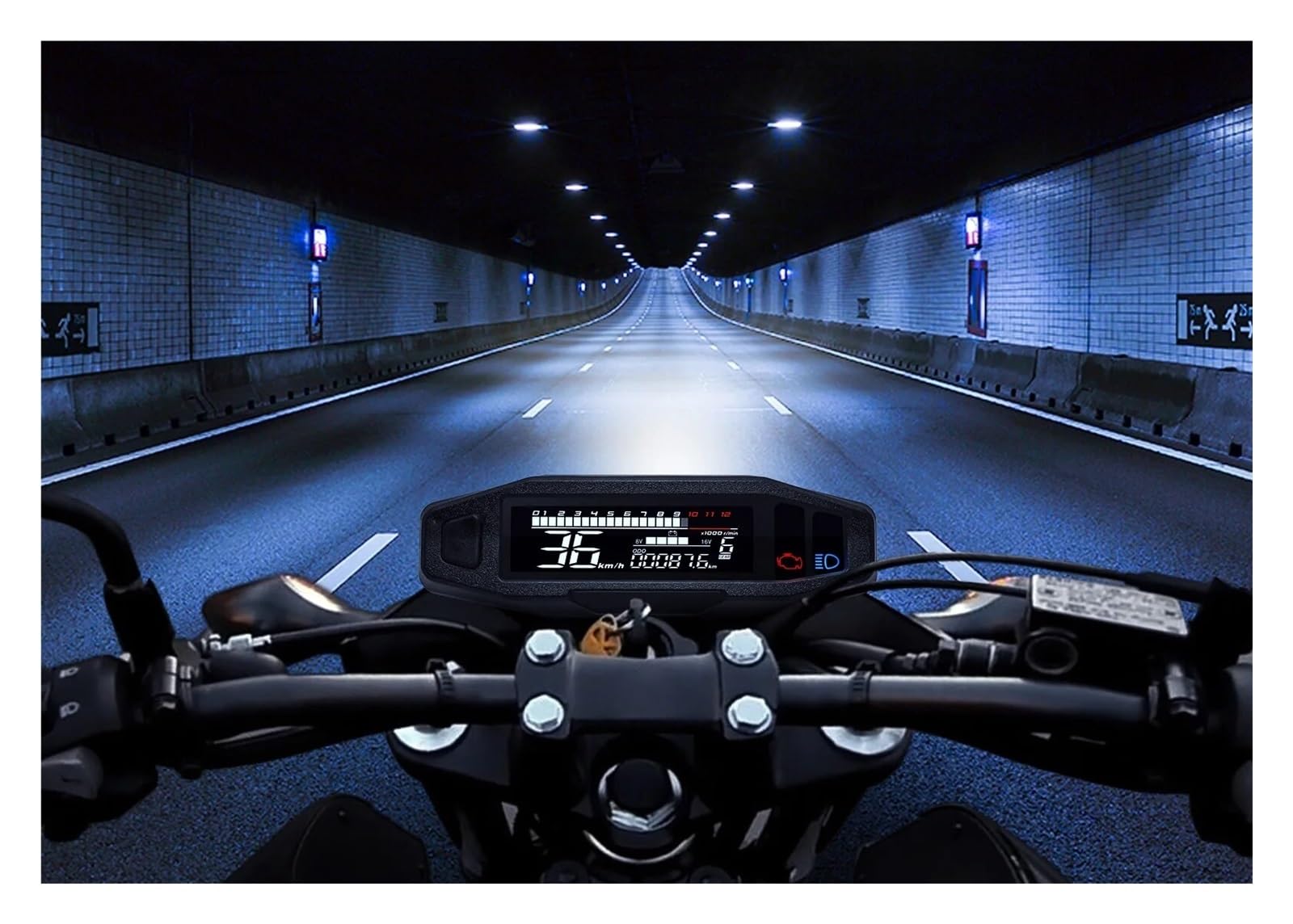 Tacómetro digital AD Universal para motocicletas, tacómetro digital de velocidad, panel de instrumentos, pantalla, soporte en Y (MT0069-M040)