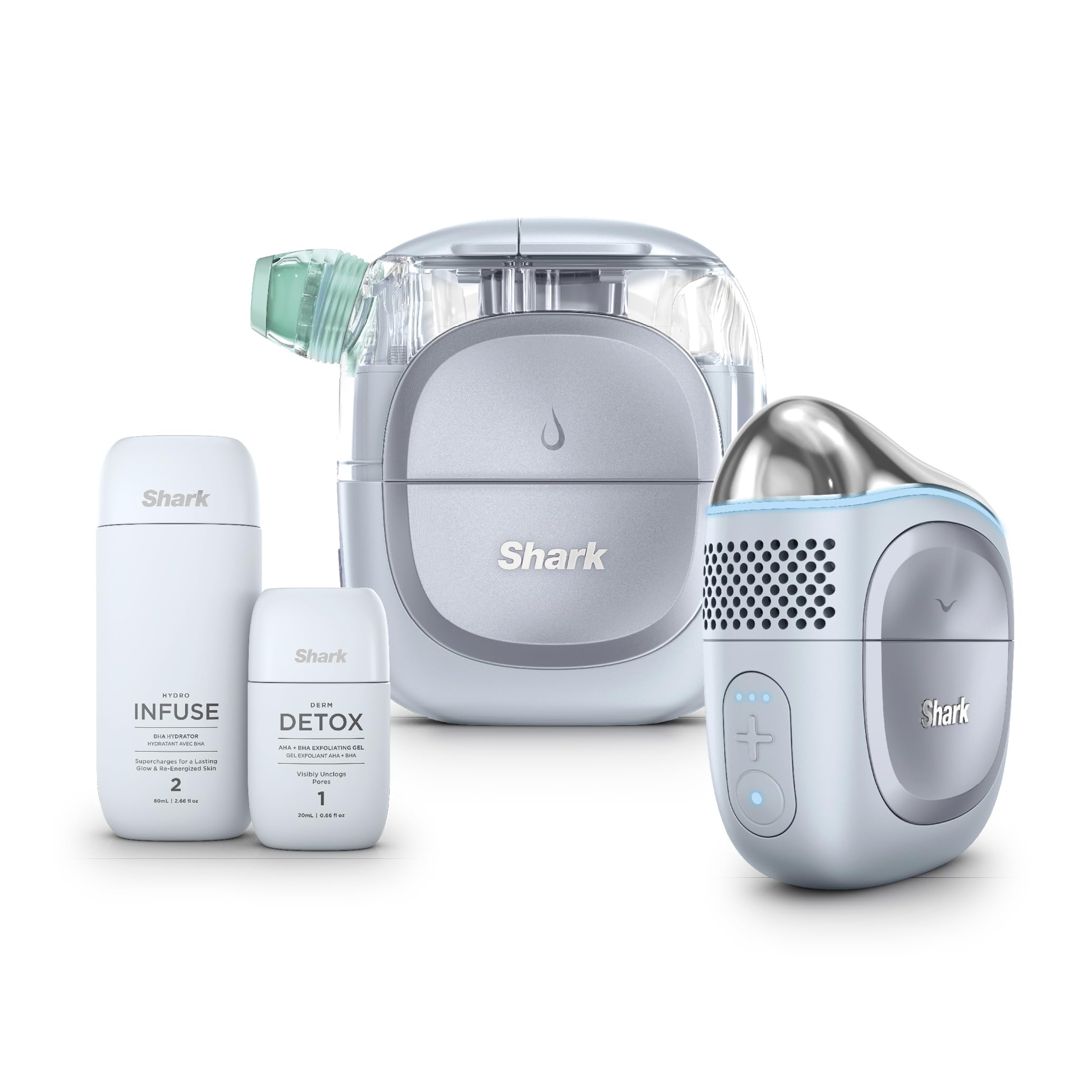 Shark FacialPro Glow at-Home Hydro-Powered Facial System with DePuffi Hot & Cold Therapy – Professional Spa Skincare Device for Pore Cleansing, Hydration, & Radiant Glow, Blue, FH320