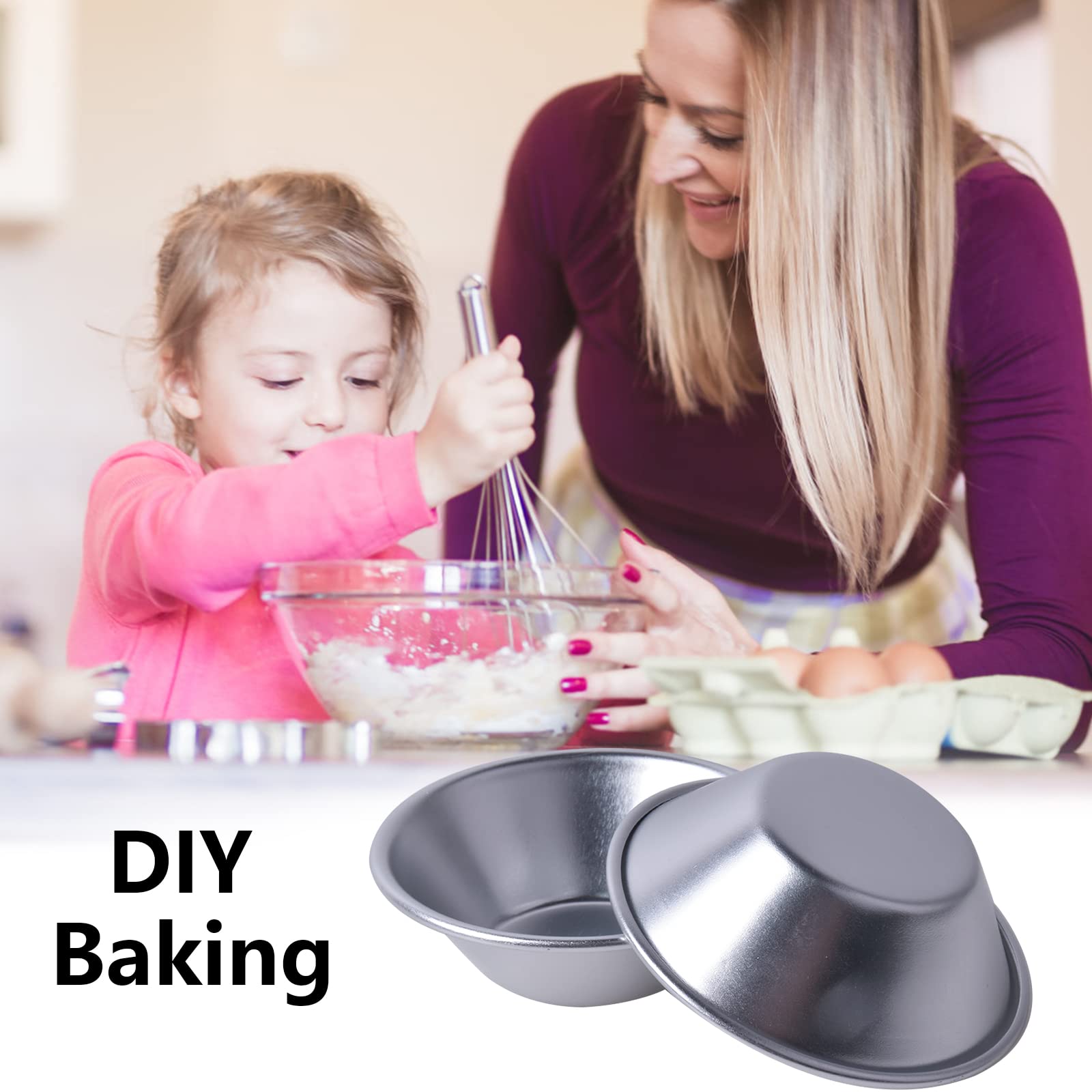 Zestaw 10 foremek do babeczek na muffinki, mini foremki do ciast, do quiche, grubsze foremki do ciasta, ciasto jajeczne, pudding, narzędzia DIY, pojedyncze okrągłe puszki do ciasta, nieprzywierająca