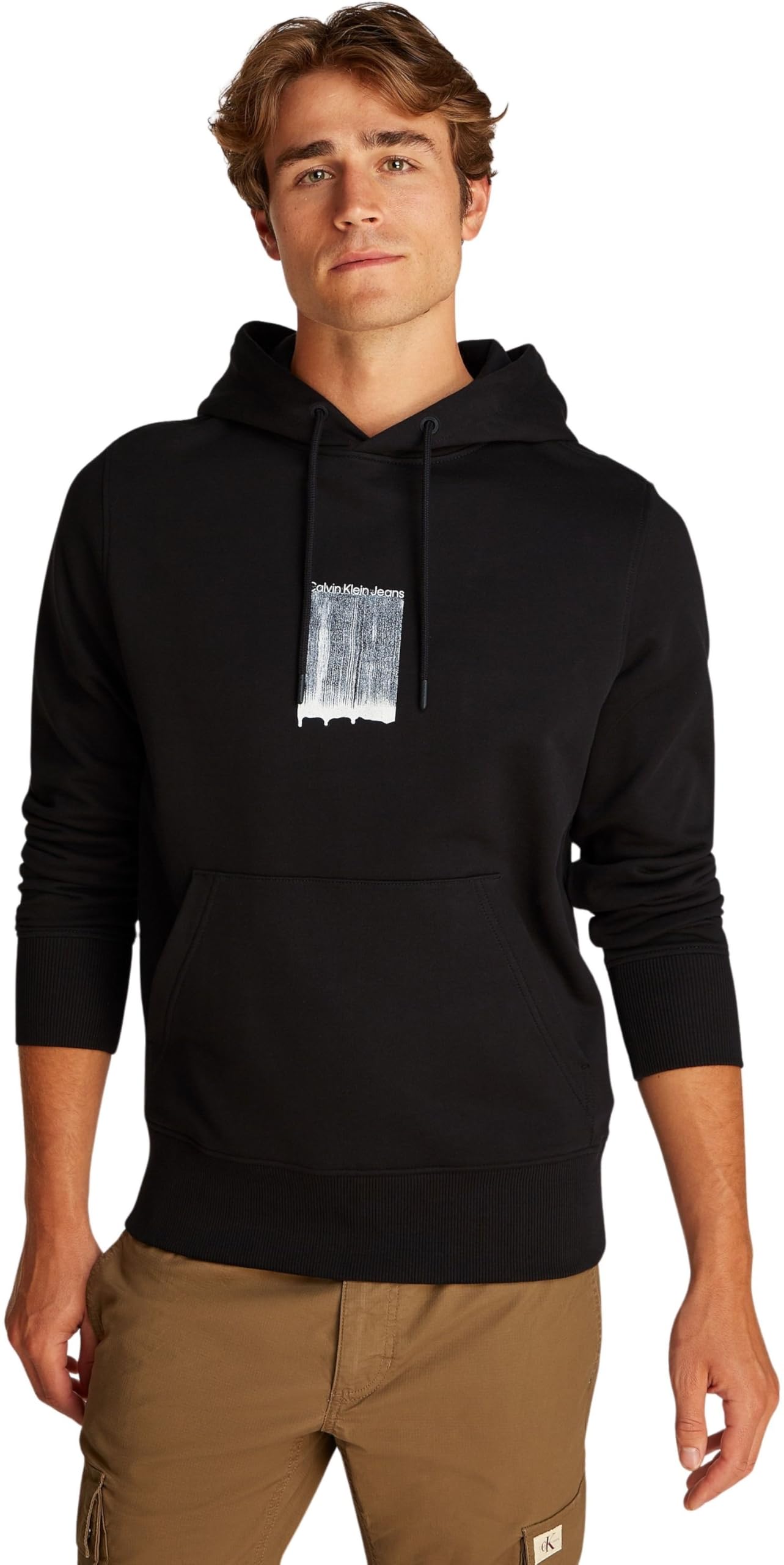 Calvin Klein Herren Hoodie Brush Stroke Graphic aus Baumwolle