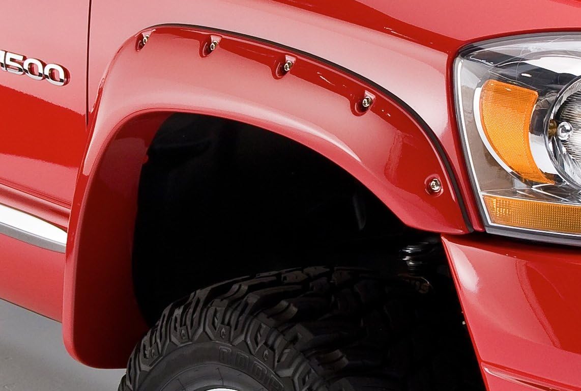 TrueEdge Rivetz Pocket Style Fender Flares - Dodge Ram 2002-2008 - Set of 4 - Smooth Black Finish
