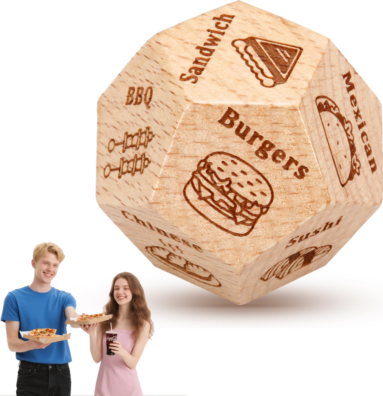 VANLOVEMAC Valentines Day Gifts for Him Her Food Dice Decision Date Night Dices Couple Gifts for Women Men Anniversary Christmas Stocking Stuffers for