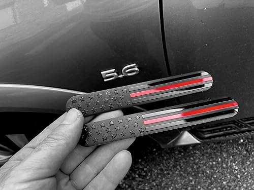 Miniatura 9 de eVerHITCH Emblema de guardabarros de metal con bandera estadounidense de Estados Unidos para automóviles y camiones, paquete de 2 (6 x 1 pulgada,