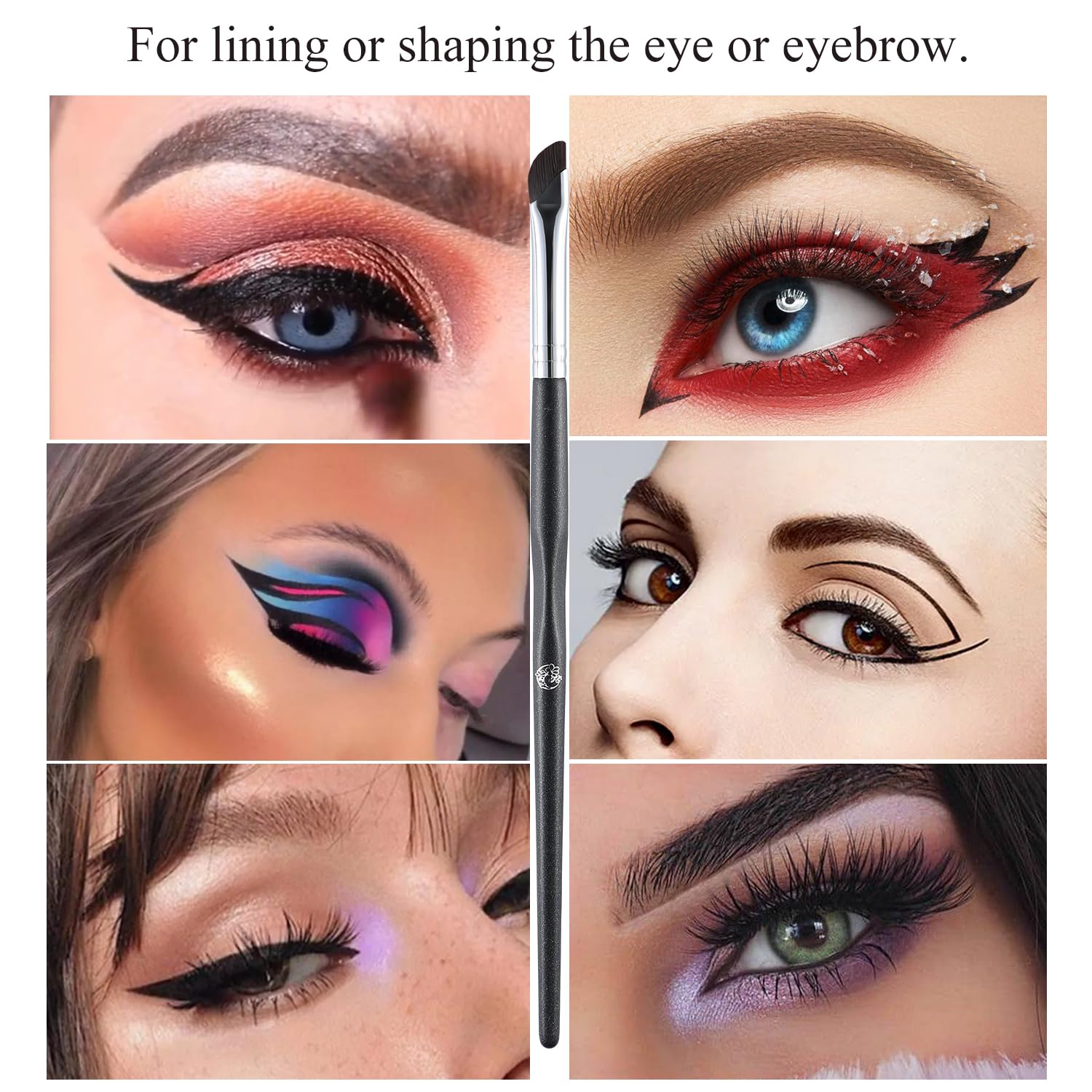 ENERGY Eyeliner Brush Fine Angled Eyeliner Eyebrow Concealer Brush Professional Flat Eye Makeup Brush for Eyelid Liner,Eyebrows,Eyeliner,Liplid Defining with Gel,Waxes,Cream,Liquid Cosmetics M136