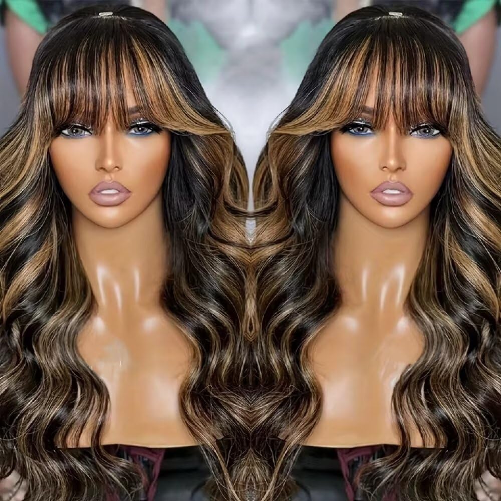 Long Body Loose Wave Shine Highlight Colored Honey Strawberry Blonde Chocolate Brown #4/27 Wig Transparent HD 13x4 Glueless Lace Front 100% Human Hair Wig 180% Density Ready To Go Brazilian