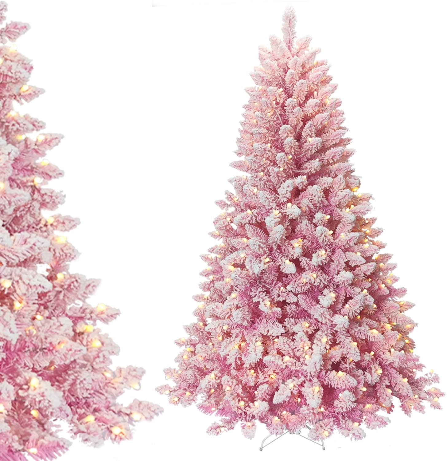 JoyTECH 7FT Pink Prelit Christmas Tree, Automatic Open