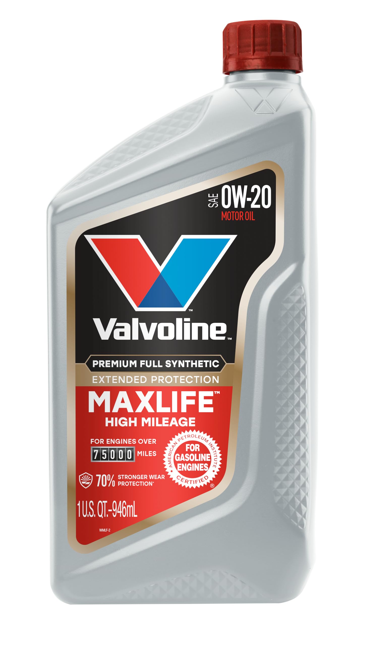 MaxLife Extended Protection High Mileage 0W-20 Full Synthetic Motor Oil 1 Quart