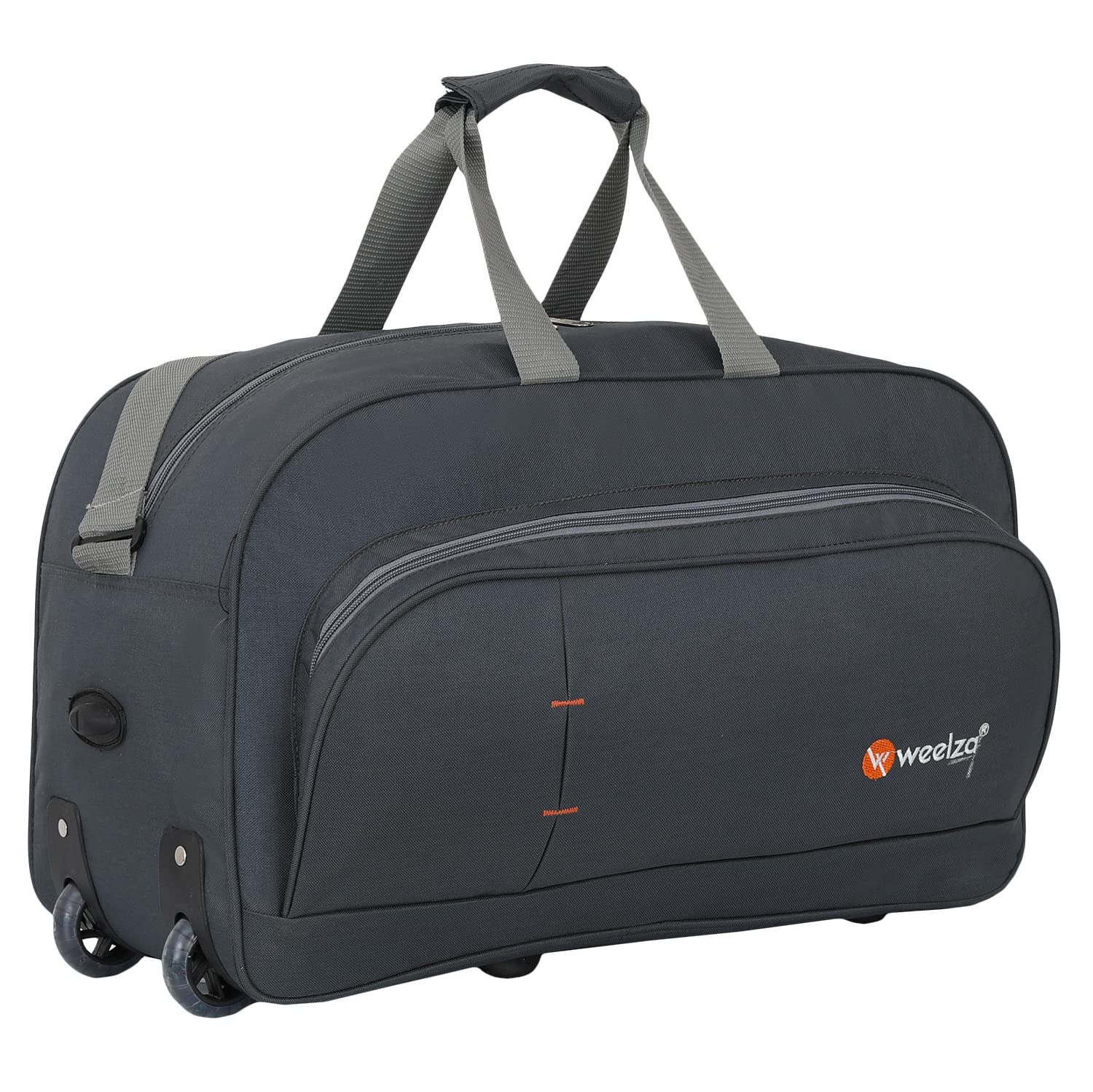 Weelza Duffle Travel D Bag Stylish Light Weight Luggage For Travel, Packing And Storage Men Women Wheel with Trolley Expandable Cabin Size Adjustable Straps Detachable Handles With 2 Compartments (Grey)