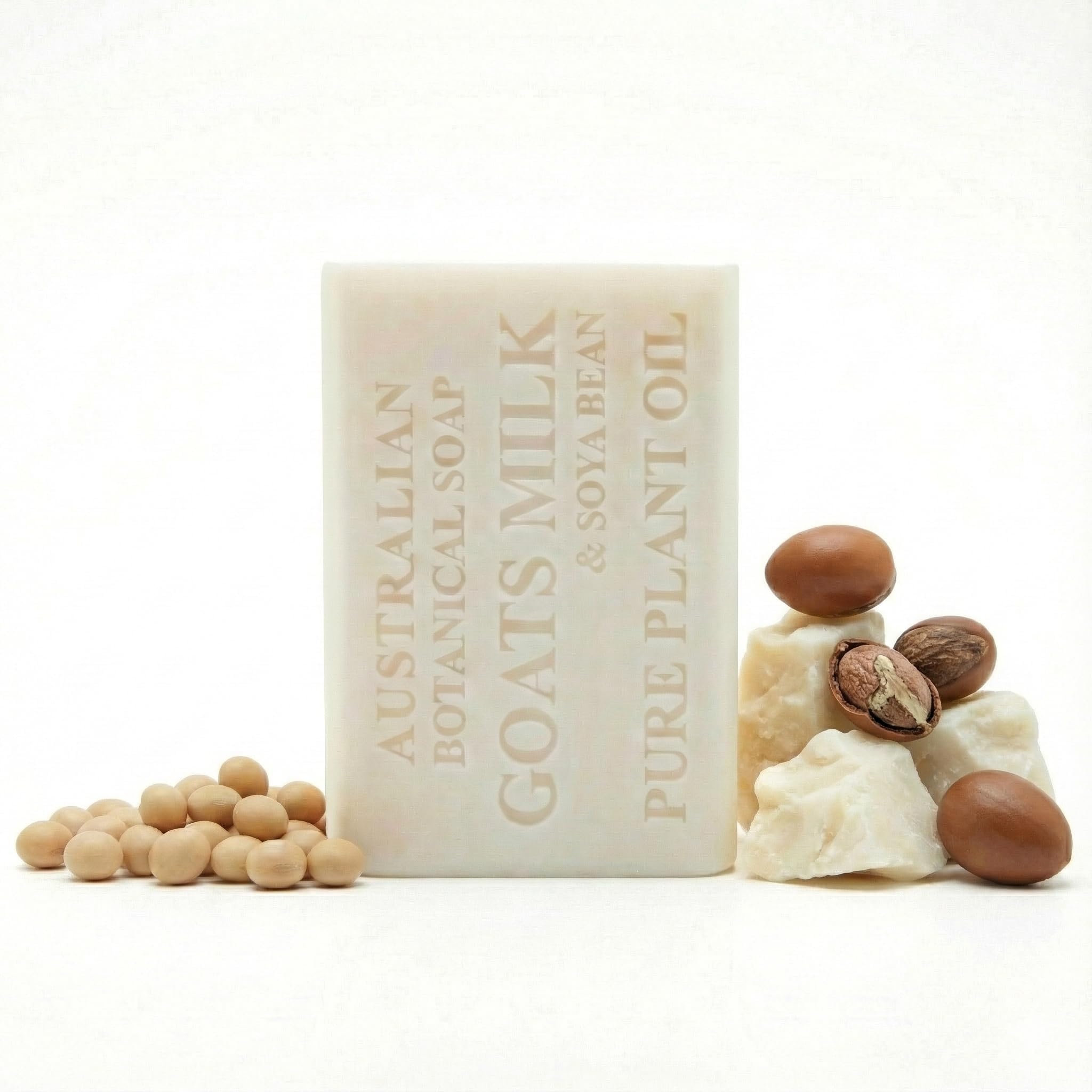 Goat Milk Soap Bar – Triple-Milled Body Cleanser with Shea Butter & Soya Bean Oil – Gentle Hydration for Sensitive Skin 6.8 oz – 1 Pack