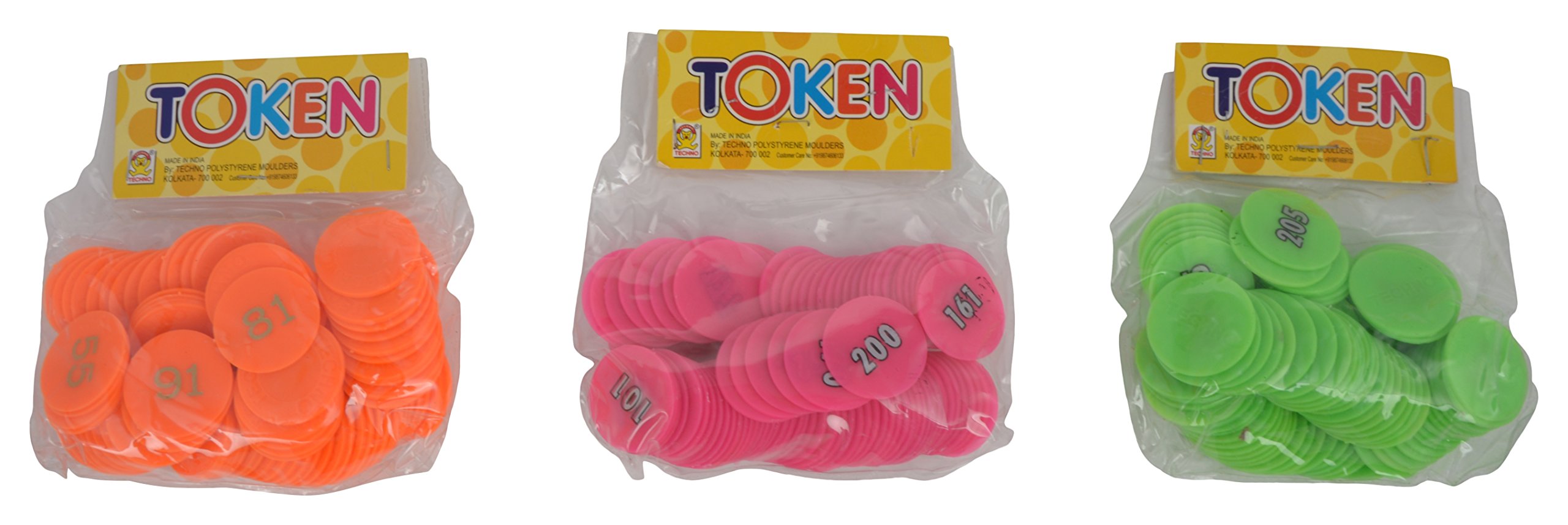 Amit Marketing Plastic Numerical Plastic Coin 1 to 300 (5 cm x 2 cm x 5 cm)