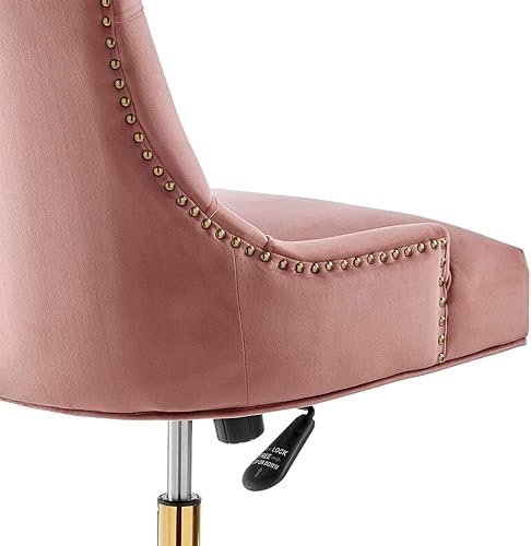 Miniatura 7 de Modway EEI-4571-GLD-DUS Regent - Silla de oficina de terciopelo copetudo, color dorado y rosa polvoriento