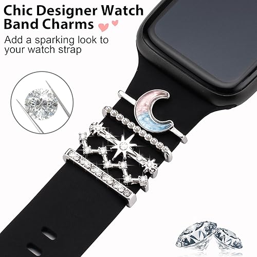 Miniatura 3 de Dijes para correa de reloj, mejora la correa de tu reloj con elegantes anillos decorativos compatibles con correas de Apple Watch de 1.772 pulgadas,