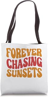 Forever Chasing Sunset Retro good Vibes Aesthetic Trendy Tote Bag