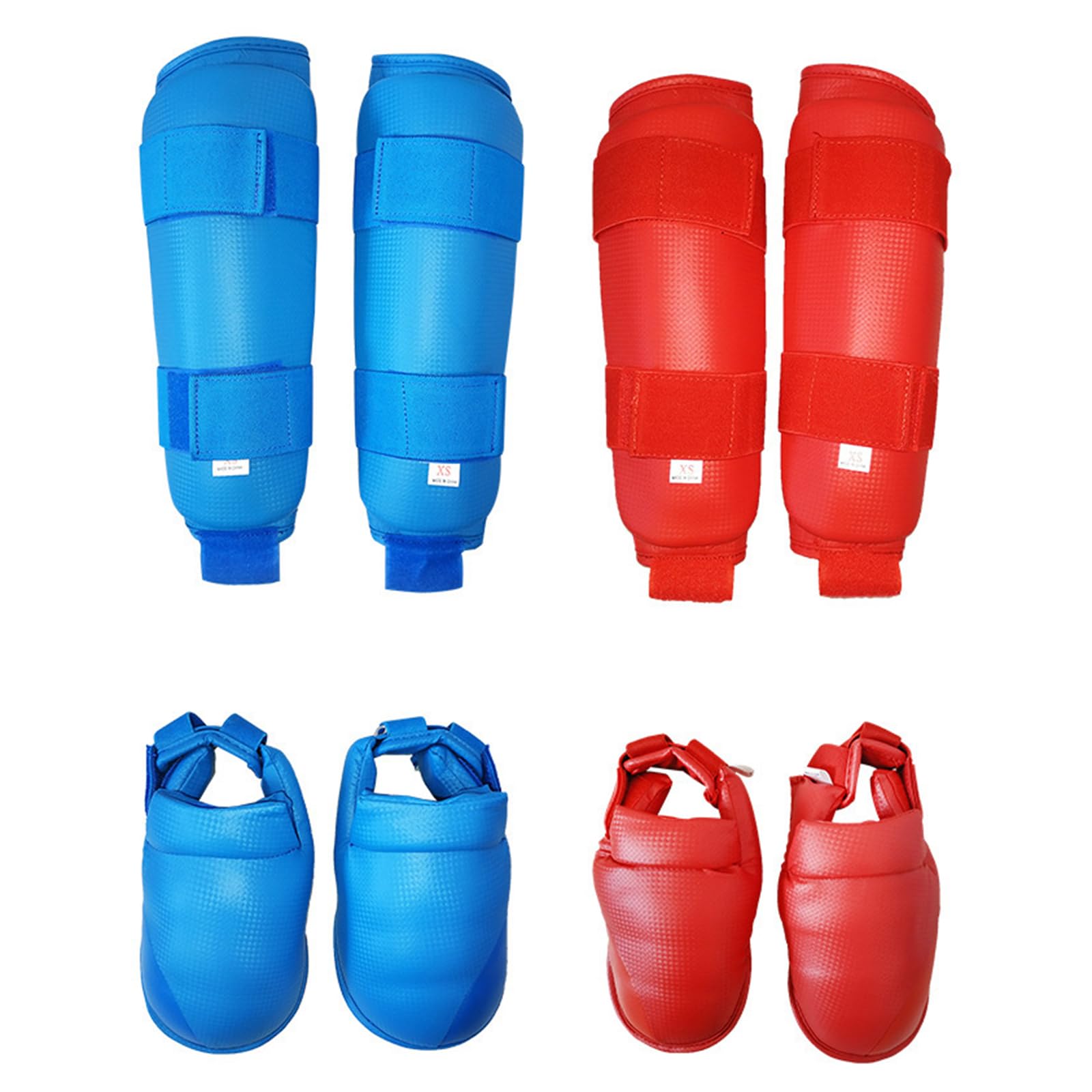 1 paio di parastinchi per kickboxing, karate, arti marziali, allenamento, PU Muay Thai, protezioni per stinchi e collo del piede