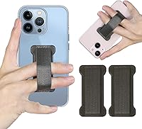 Vista 23 de Soporte de agarre para teléfono de mano, soporte universal para teléfono con correa para dedo, agarre para selfie compatible con la mayoría de 3