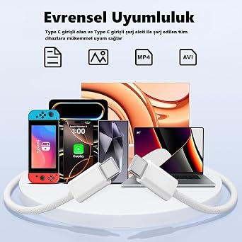 Type CC for iPhone 15/16 and Android, 60Watt PD, BRAIDED, Fast Charging Cable (100CM)