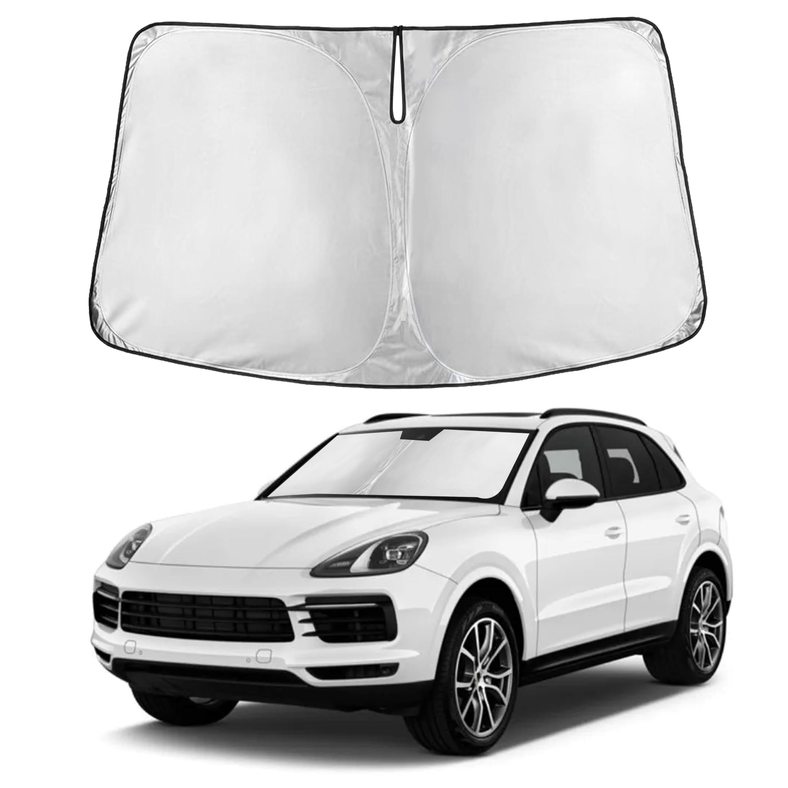 Autovir Windshield Sun Shade Fit for 2019-2023 2024 2025 Porsche Cayenne Sunshade, Front Car Window Shades Sun Visor, Blocks UV Rays & Heat, Car Accessories Fit for Porsche Cayenne 2019-2025