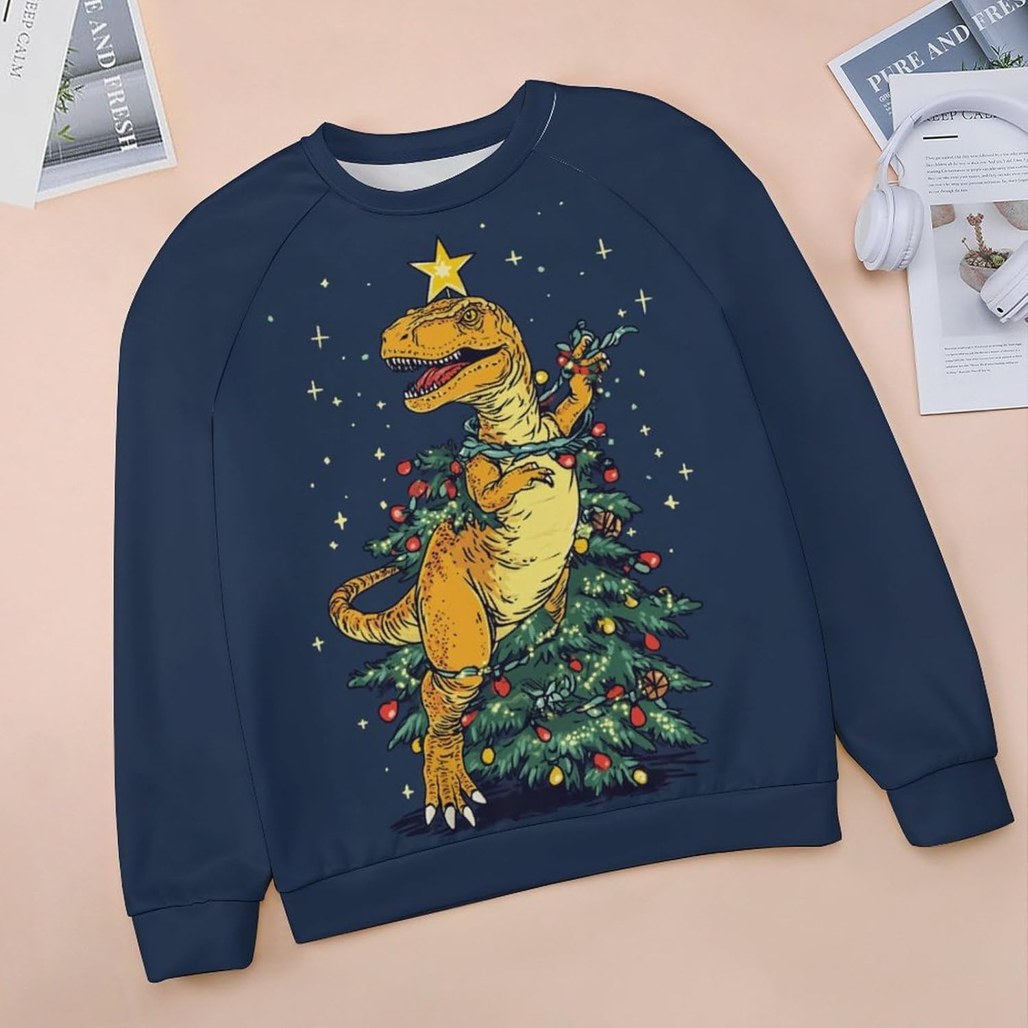 Christmas Sweatshirts For Women Holiday Pullover Crewneck Plus Size 2024 Winter Fashion Casual Funny Warm Outfits - Image 2