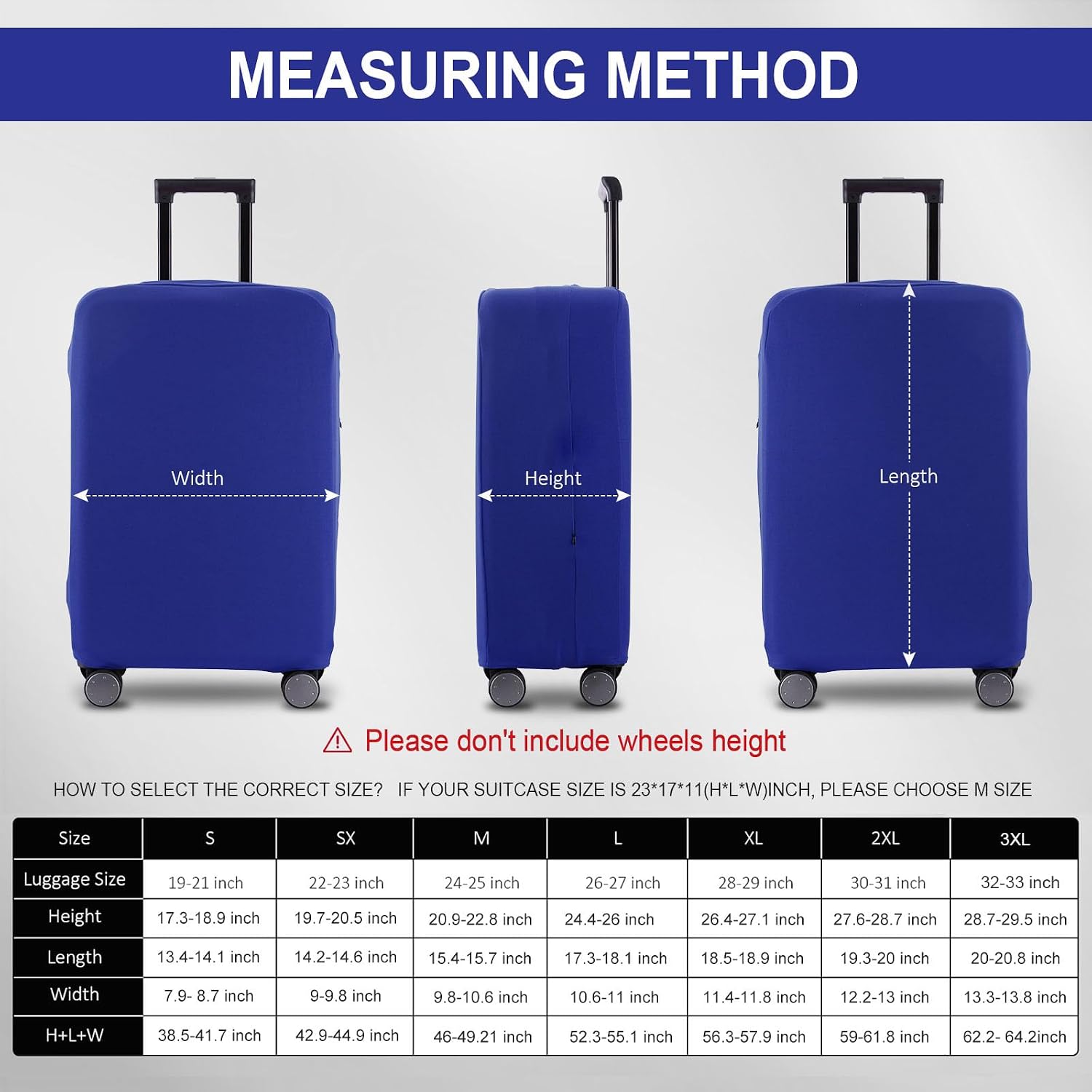 Travel Luggage Cover - Scratch-Resistant Fit 19-31 Inch, Blue, 2XL (30-31 inch)
