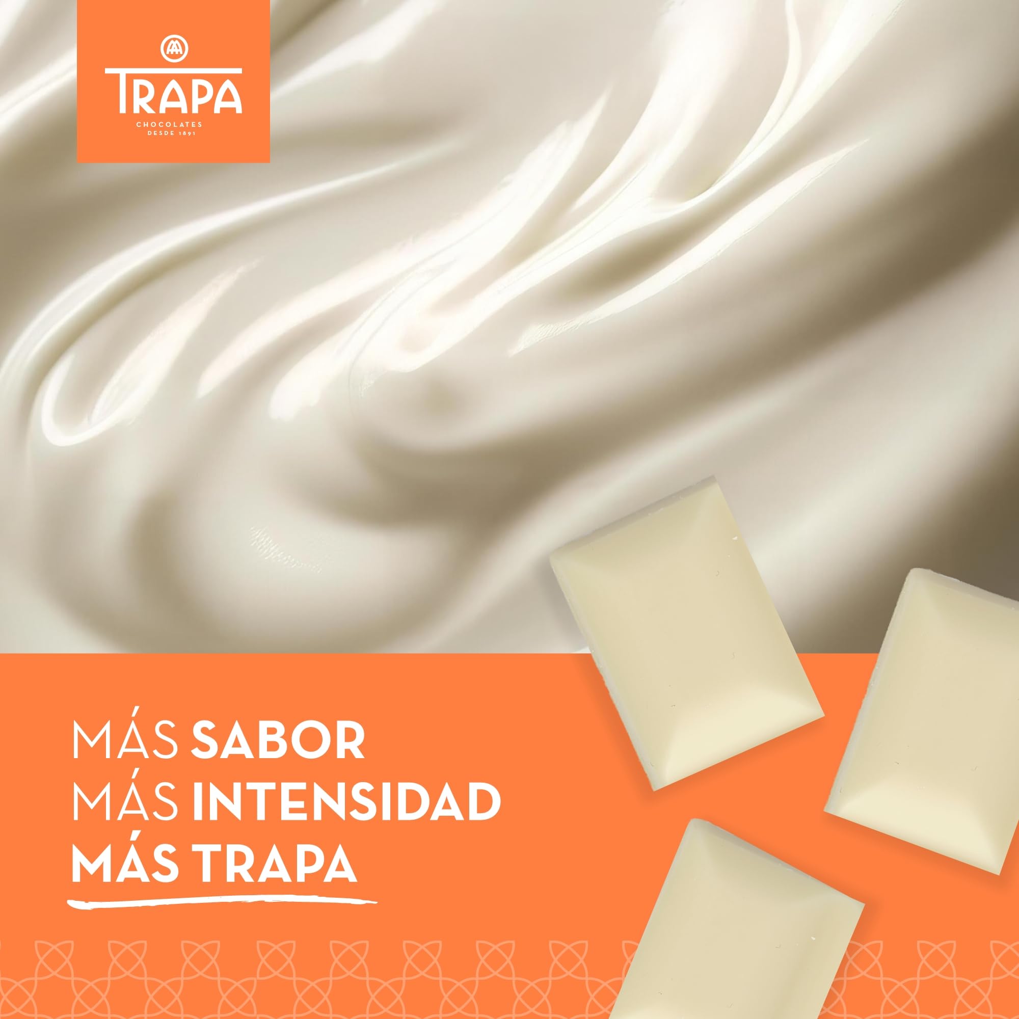 TRAPA 0% AZÚCARES AÑADIDOS | Chocolate Blanco | Tableta 90 g | Sin Gluten