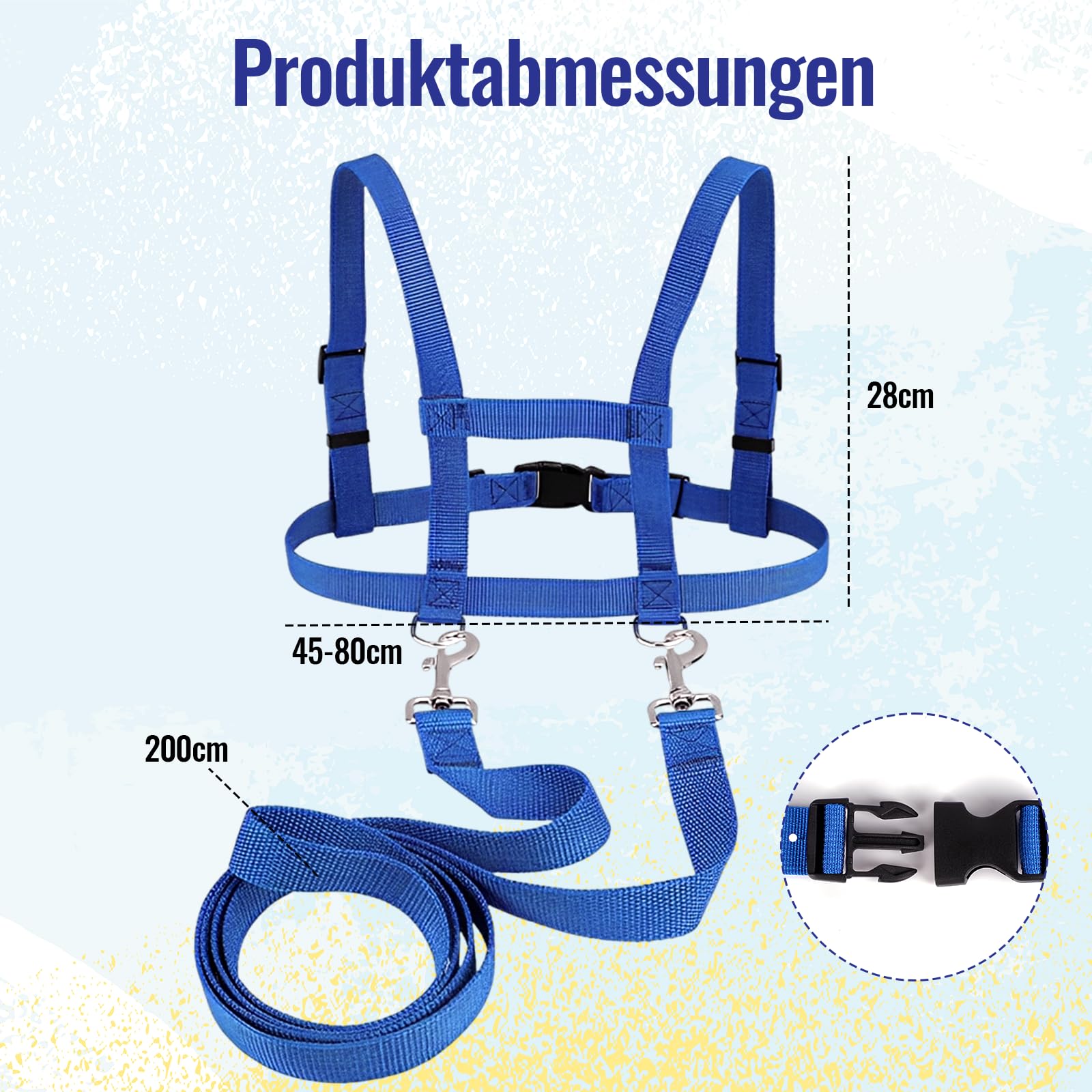 Laisse de cheval pour jouer pour enfants - Bleu - Corde de cheval - Taille réglable - Convient pour les garçons et les filles - Jeu de rôle en plein air - Simulation d'équitation (bleu)