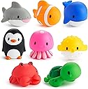 Munchkin Baby Bath Toy Squirts for Babies and Toddlers 9 Months and Up, Ocean Sea Animals Squirters, 8 Pack