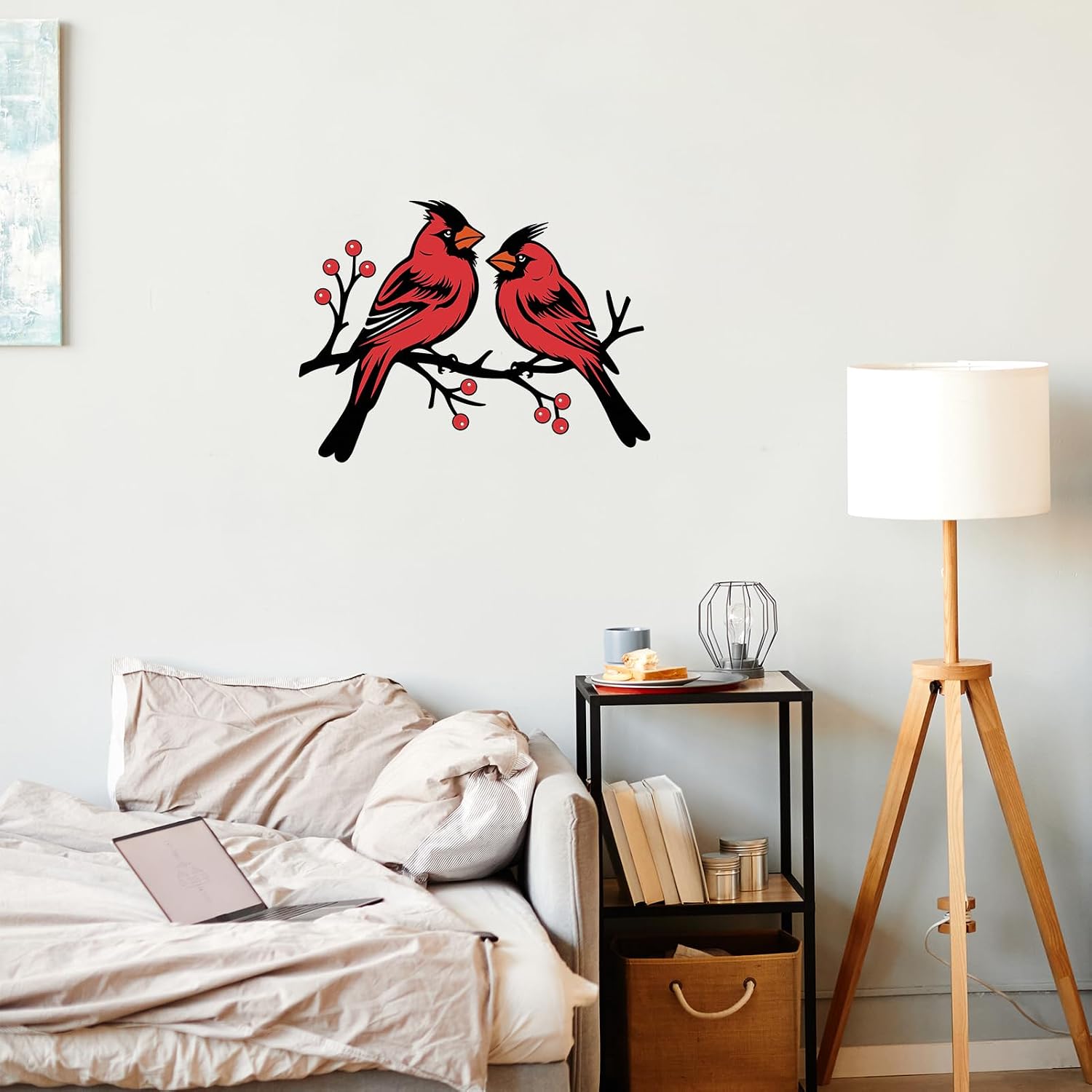 Hnatzu Metal Cardinal Wall Decor – Rustic Red Bird Art for Indoor & Covered Outdoor image 3