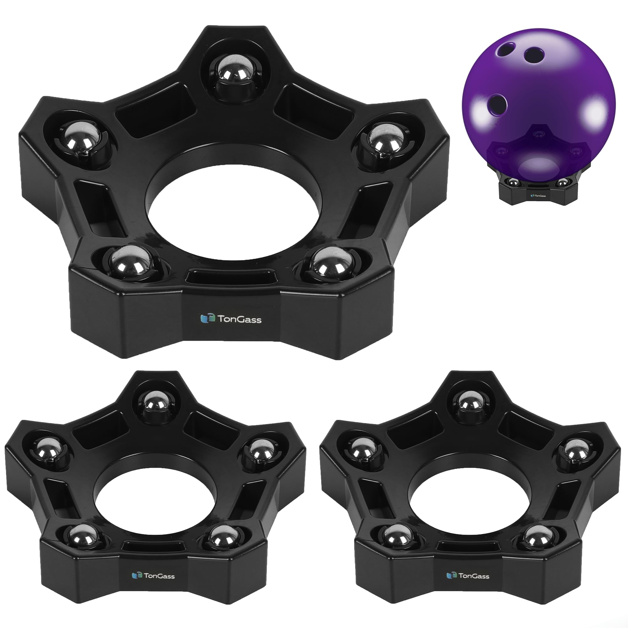 TonGass (3-Pack Bowling Rotating Ball Cup, Bowling Cup Display Stand with Bearing Spinner Holder, Spare Balls Holder Spinner for Bowlings Sports Ball Display Stand Suitable for All Balls Types-picture-13