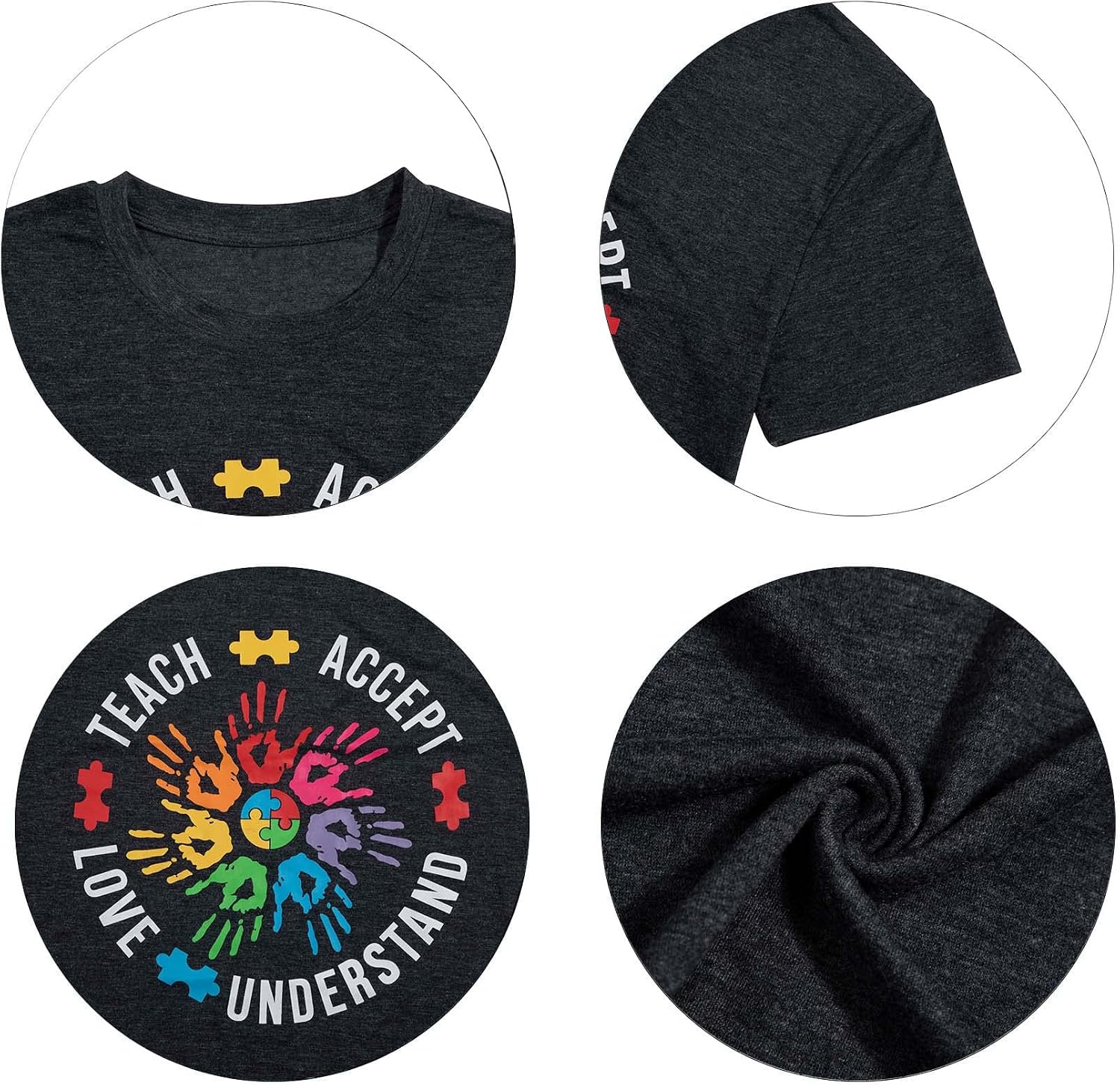 Be Kind Shirt for Women Autism Awareness T Shirts Autism Puzzle Graphic Casual Positive Tee Tops