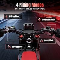 Vista 7 de IN10 Pro - Motocicleta eléctrica de motocross, motor de tracción media de 5500 picos, bicicleta eléctrica de velocidad máxima de 50 mph, 60 V 27 AH