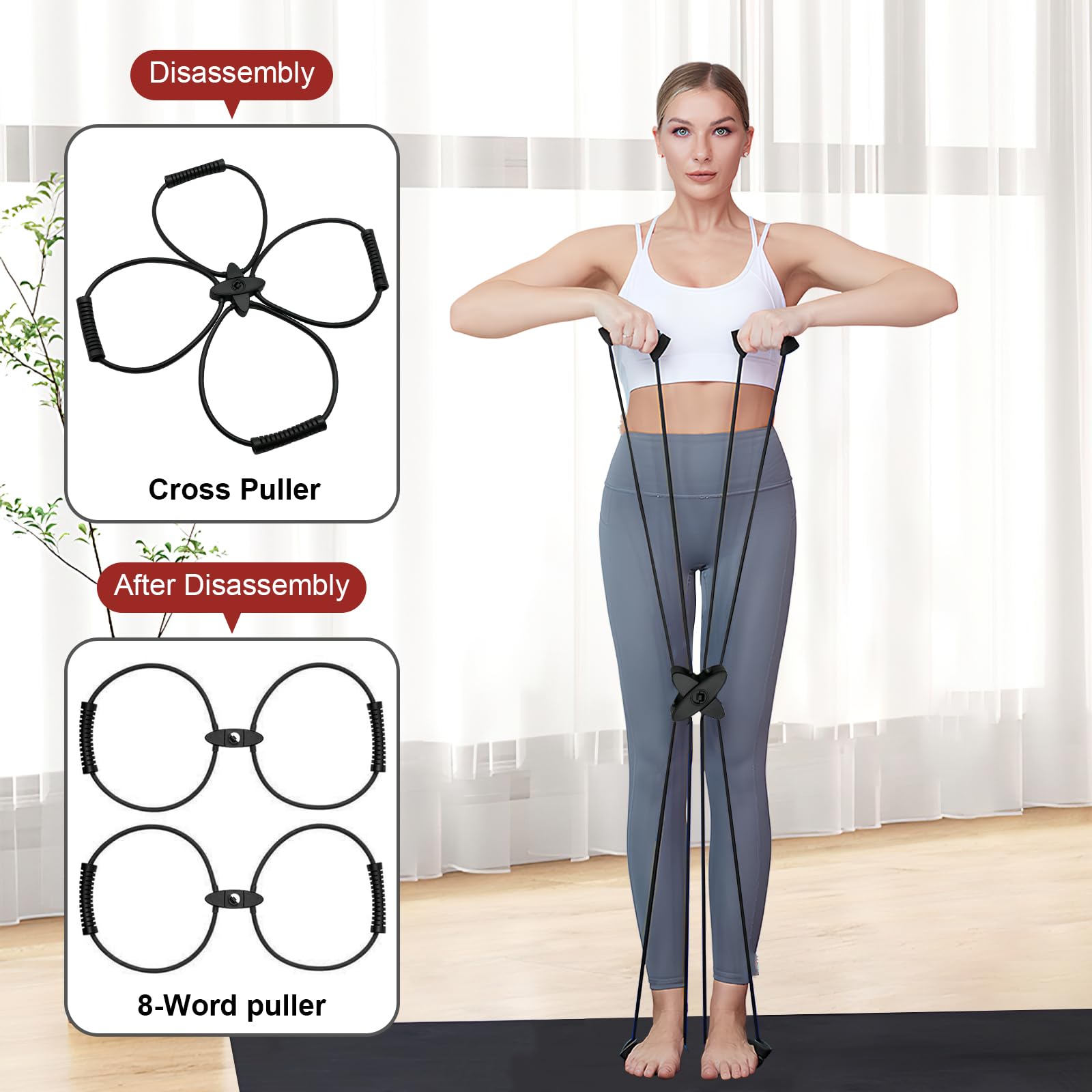 Naapesi Coreplus zestaw reformatora pilates dla kobiet, 4 pierścienie wzmacniające mięśnie i elastyczność, czarny