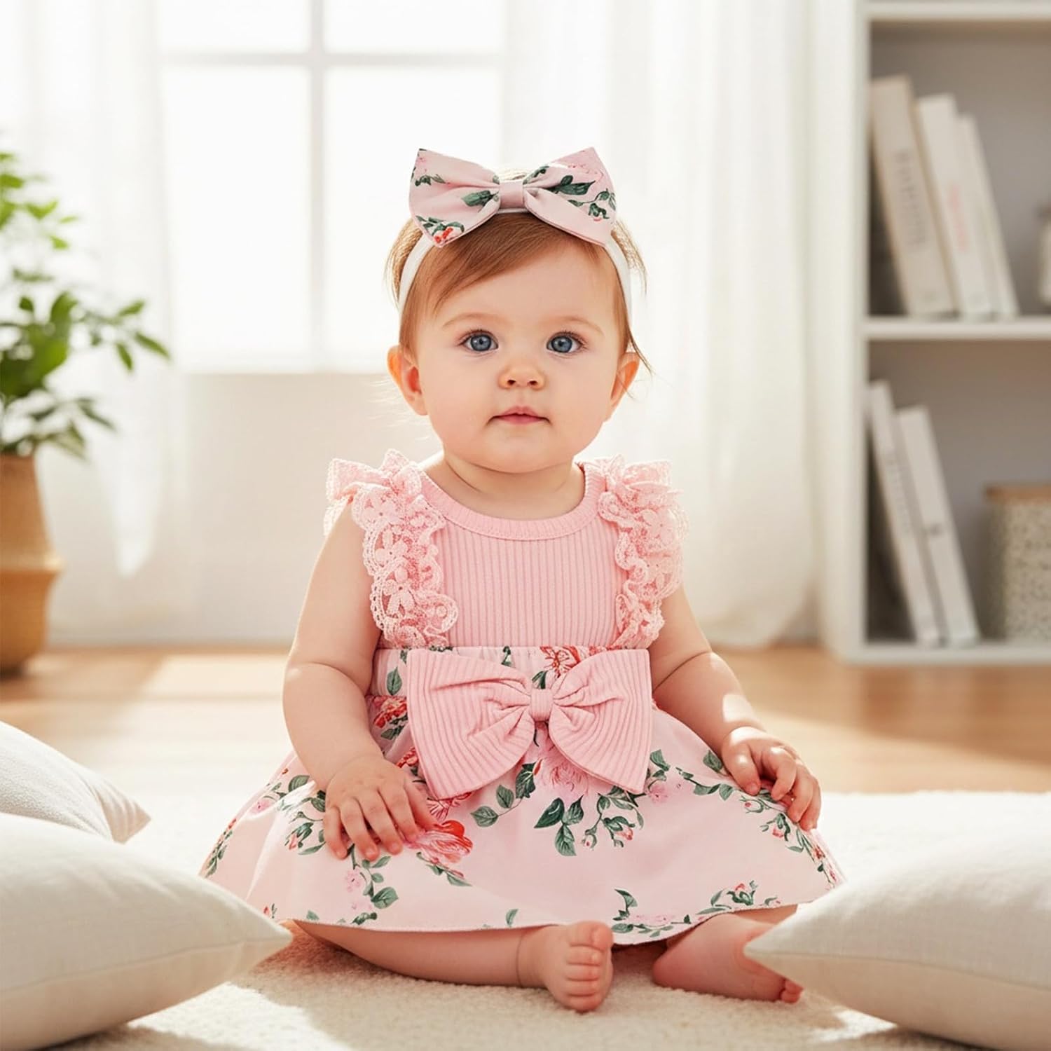 Baby Girl Newborn Lace Romper Dress Sleeveless Summer Outfits 0-12M image 3
