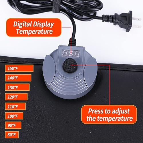 Miniatura 4 de MyPlace Adjustable Height Foot Rest Under Desk at Work - 6 Height Sturdy Office Footrest - Added Heated Foot Mat - Non Slip Bottom - Straighten Back