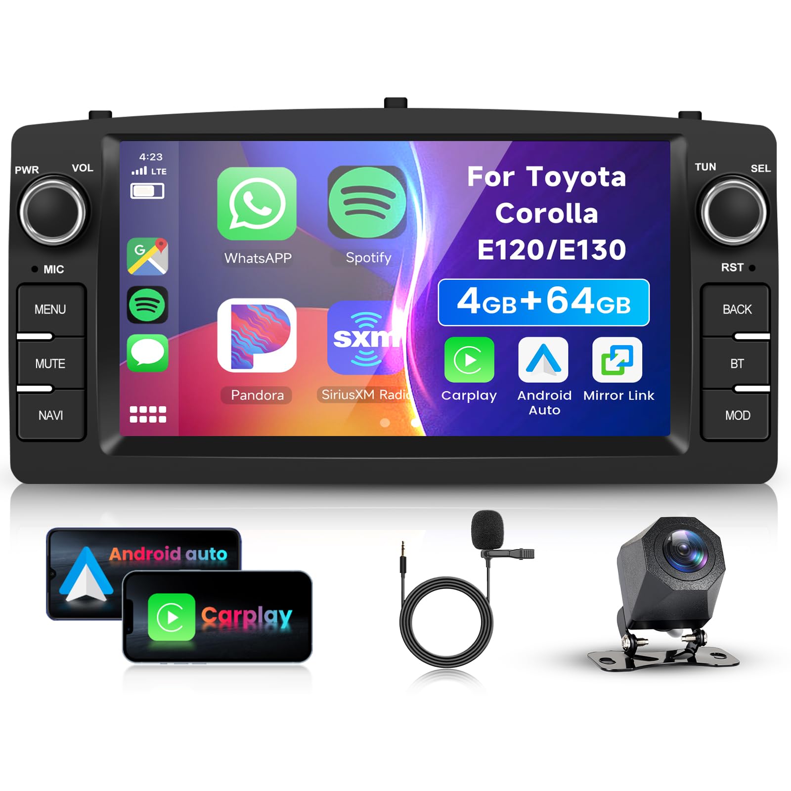 Radio para Toyota Corolla E120 con GPS y wifi, ideal para tus viajes en familia VECHTEL 8