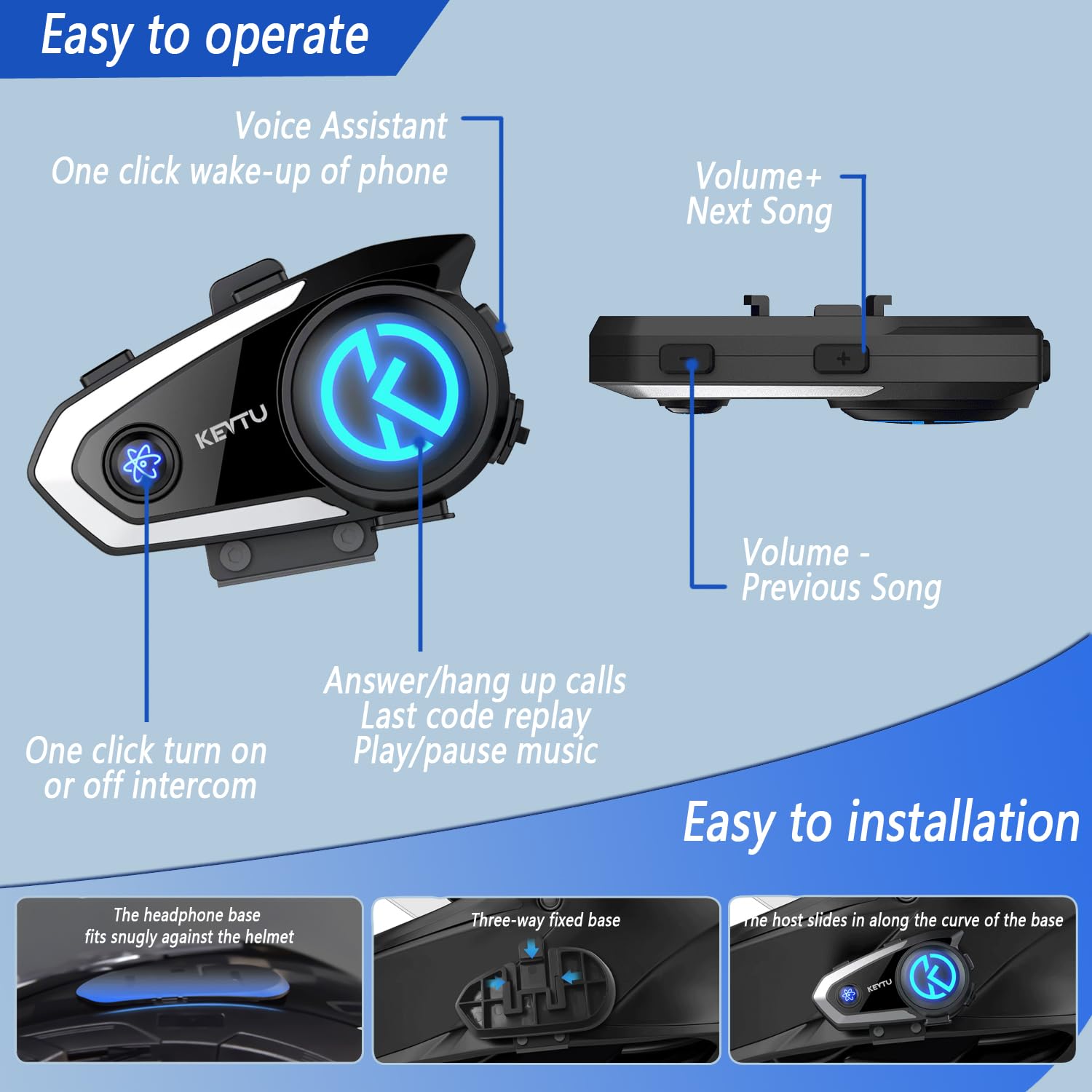 K10 Interfono Moto, Interfono Moto Bluetooth 4000m per 8 Motociclisti, Auricolari per Casco bluetooth casco moto con Piastre di Copertura Argento/Nero/Rosso/Risposta Automatica