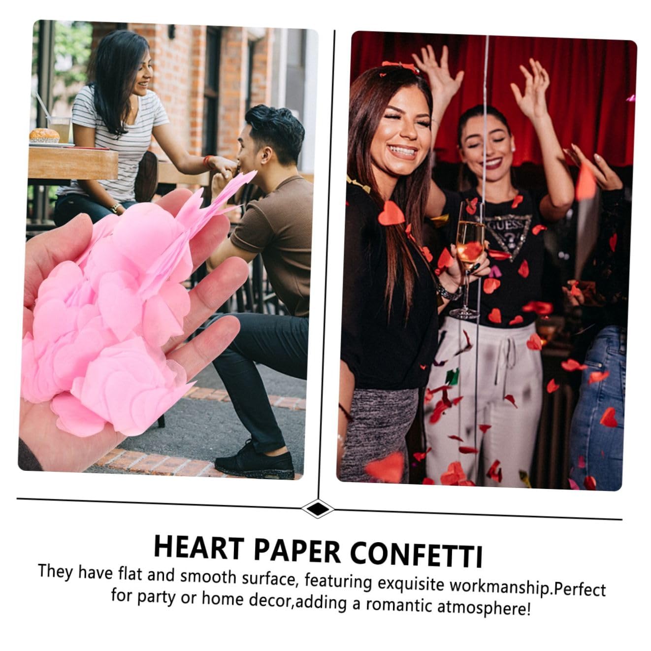 Abaodam 12confezioni Cuoricini Di Carta Per Decorazioni Festive Confetti Romantici Per Feste Di Matrimonio e Per Atmosfere Speciali