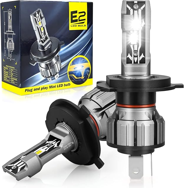 twirush H4 LED Headlight Bulbs, H4 LED Car Headlamps 12V 70W 12000LM 6000K Cool White Super Bright H4 LED Headlights Conversion Kits High/Low Beam Lamps 12V, IP65 Waterproof, Pack of 2