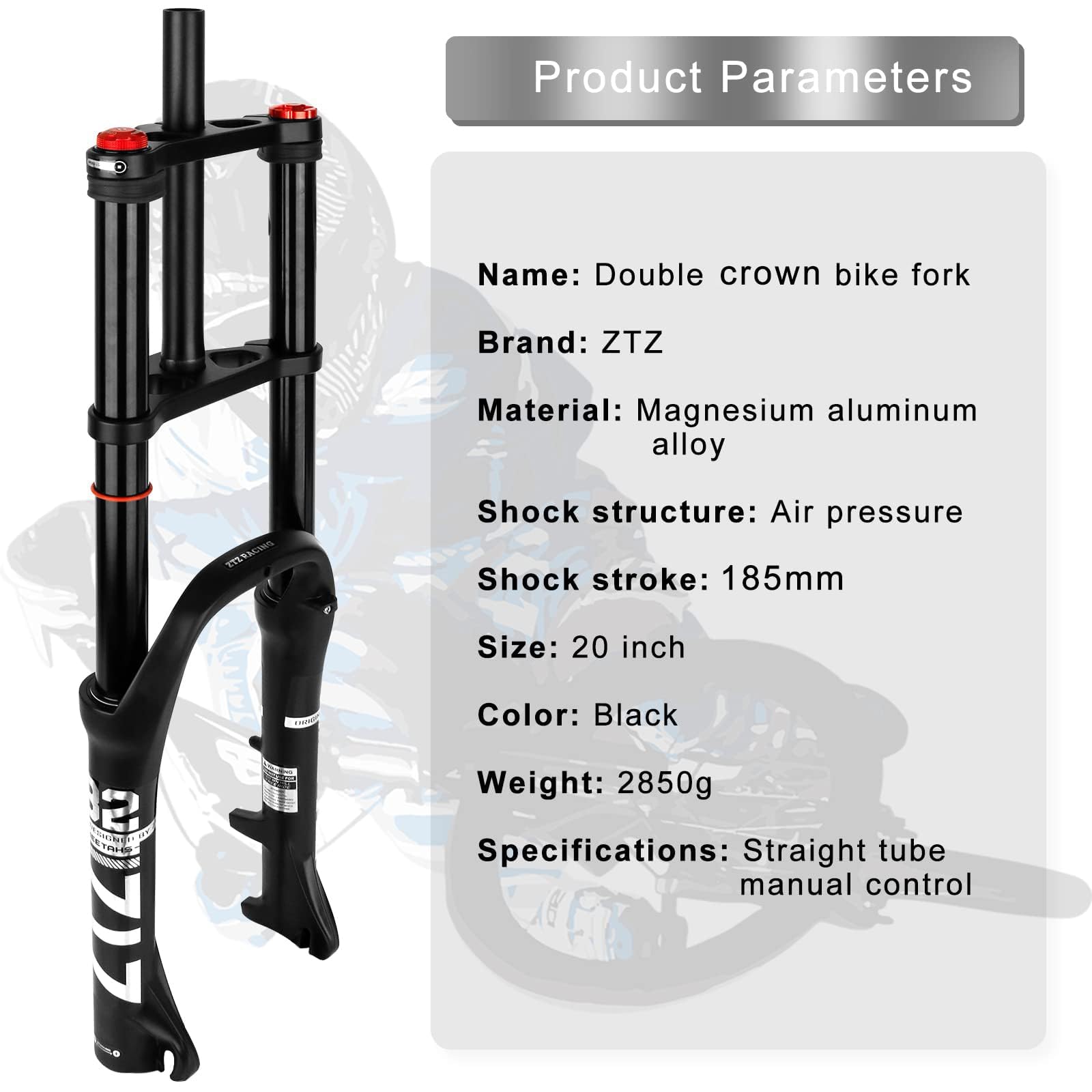 ZTZ 20/26 inch 4.0 Fat Tire Bike Air Suspension Fork - 180mm