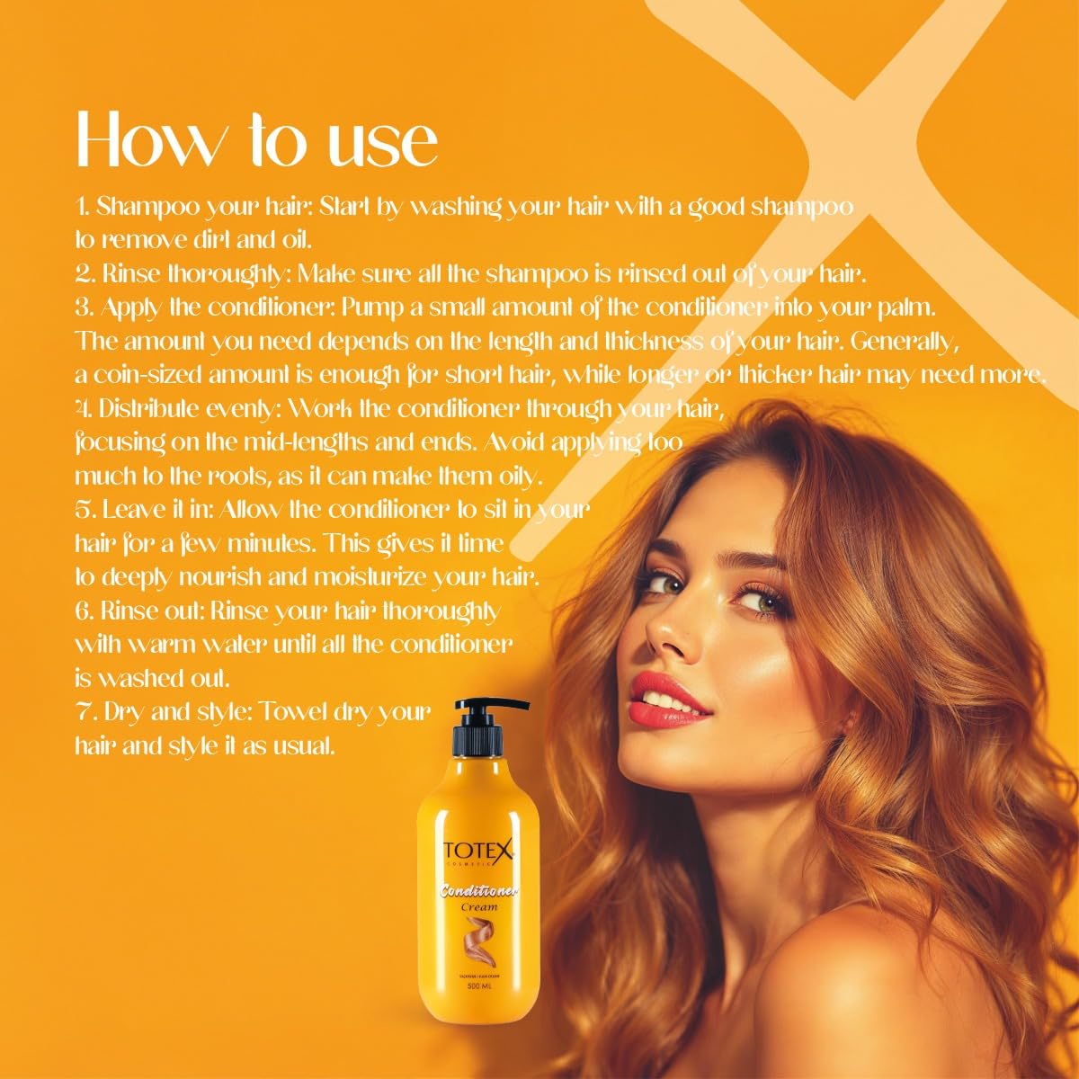 Totex Premium Hair Cream Conditioner 500ml, Beige, 500 ml (Pack of 1) - Image 4