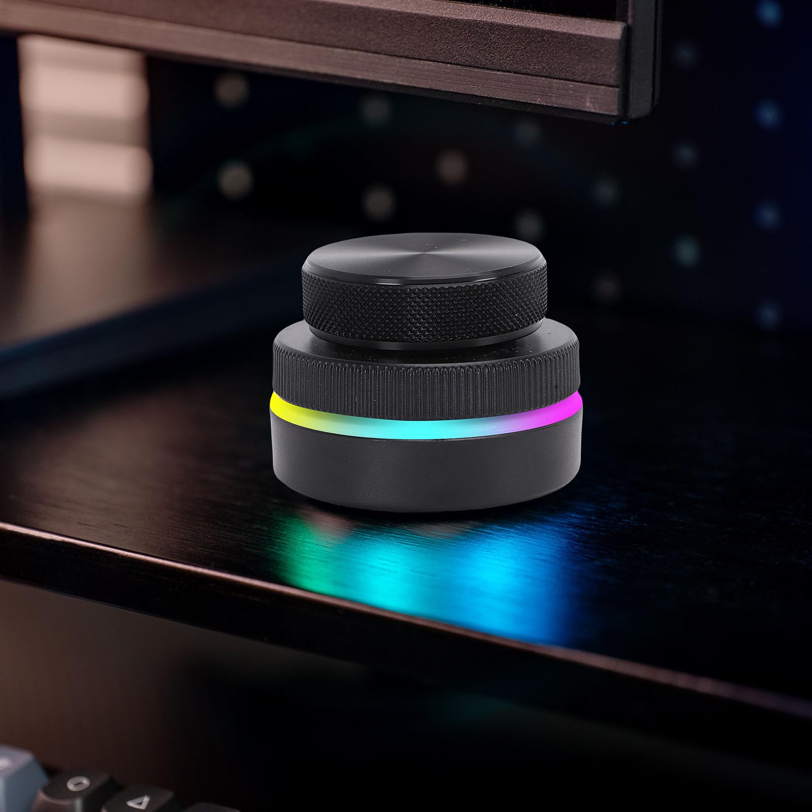 Goshyda Manopola di Controllo Personalizzabile con Luce RGB, Manopola del Volume del Controller Multimediale USB C Bluetooth 2.4G, per Android per OSX per Wins