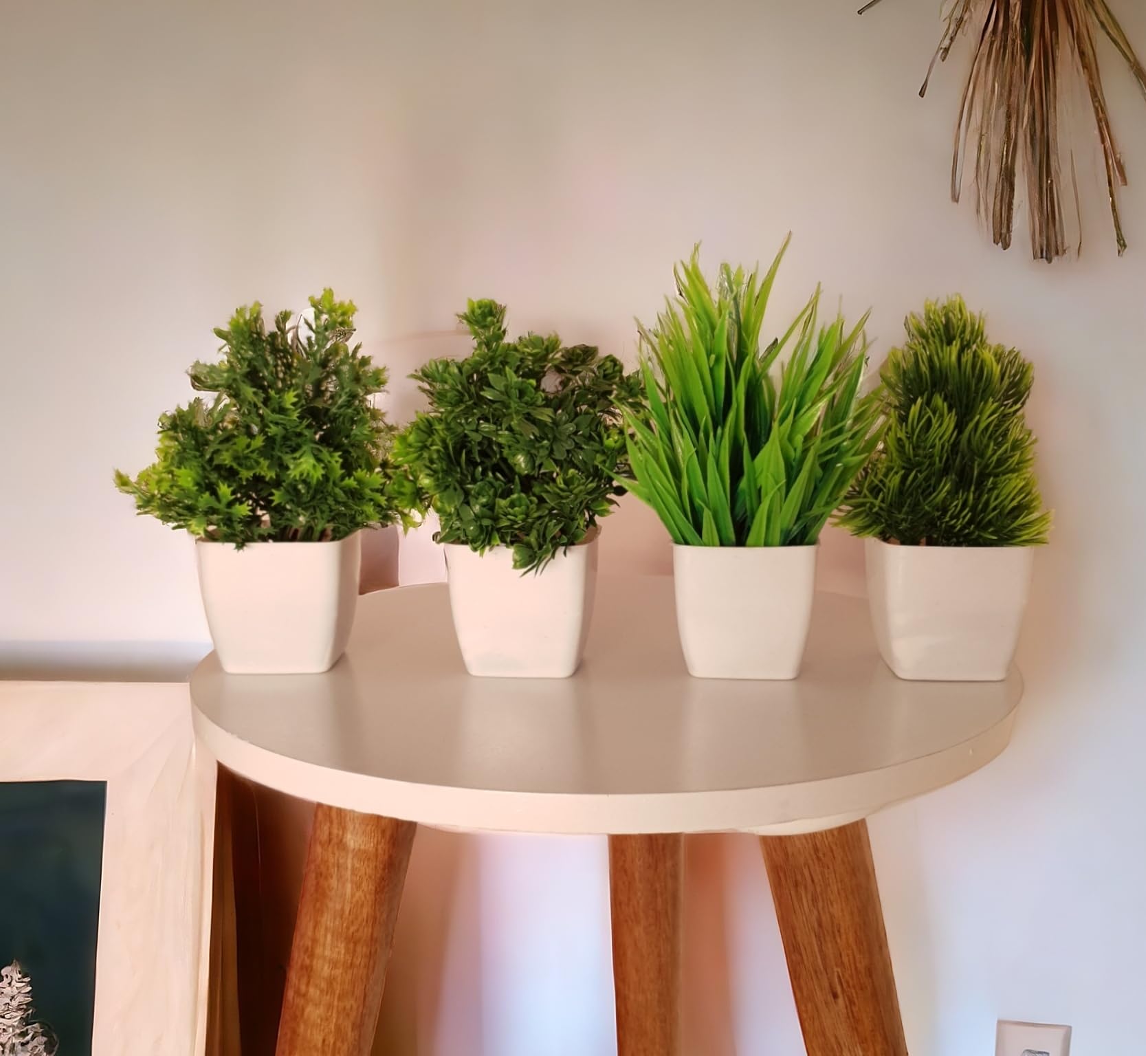 Litleo Set of 4, Home Office or Gift Wild Artificial Plant with Pot Green 14-16 Cm Plastic Pot (White Pot, 4) (B0C2HPWG1B) Amazon Price History, Amazon Price Tracker