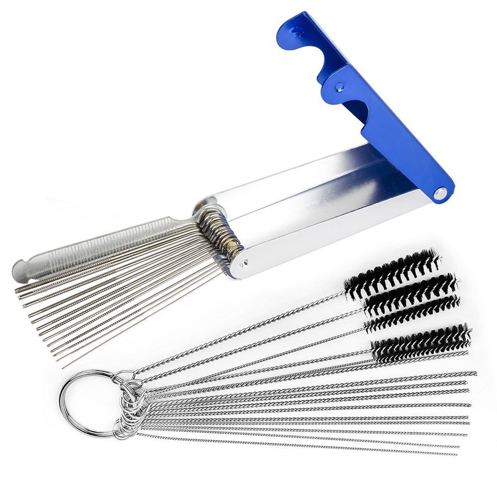 Kit Pulizia Carburatori Moto Professionale &ndash; 13 Aghi E Spazzole In Acciaio Inox