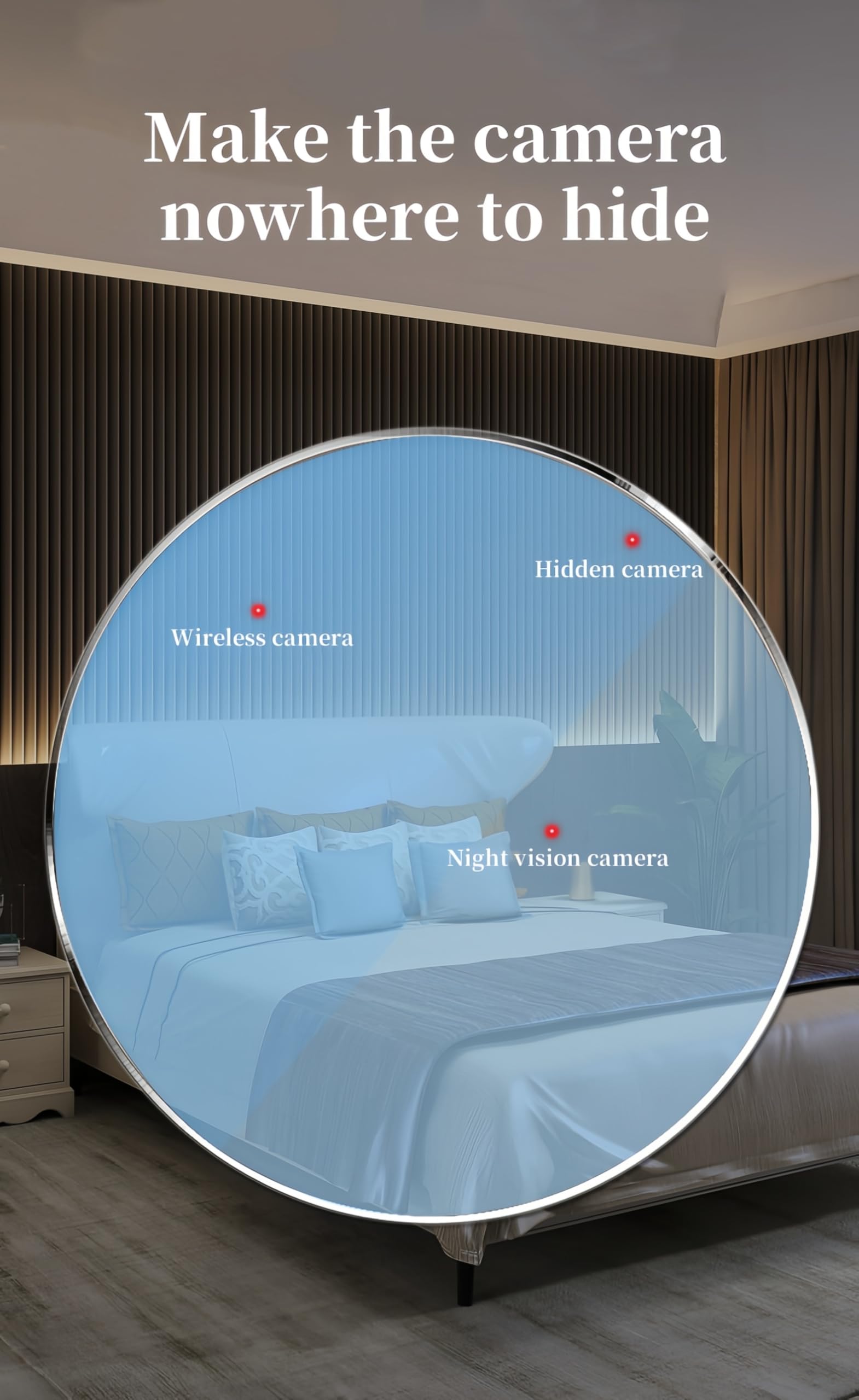 Detektor ukrytej kamery, przenośny, kompaktowy, antyinwigilacyjny, antyzłodziejski, szpieg, podsłuchiwanie RF, wykrywacz słuchania do hotelu, podróży, domu, biura, 8 szt