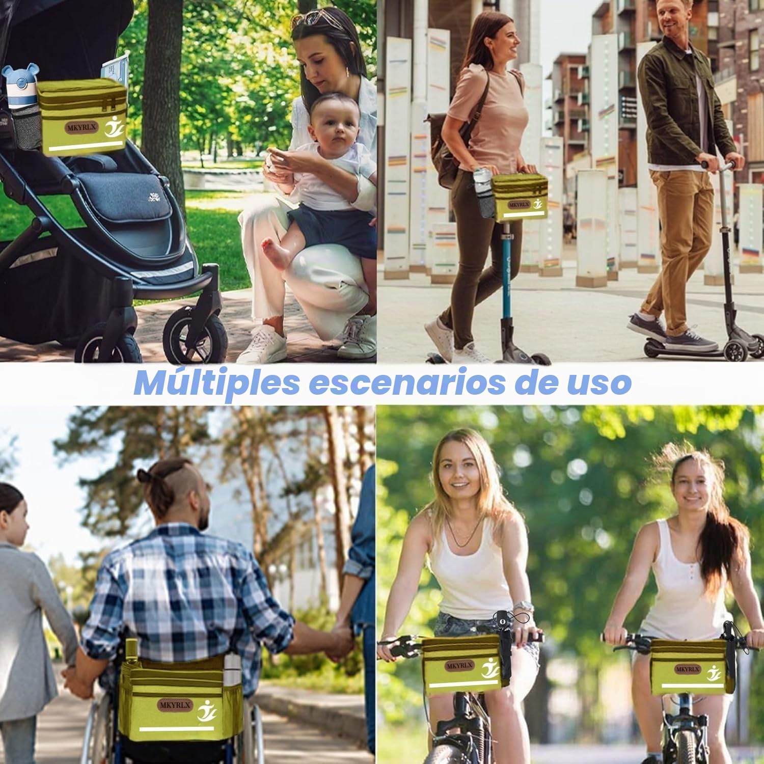 Bolsa térmica para manillar de bicicleta, 5 litros, almuerzo, resistente al agua, soporte para teléfono