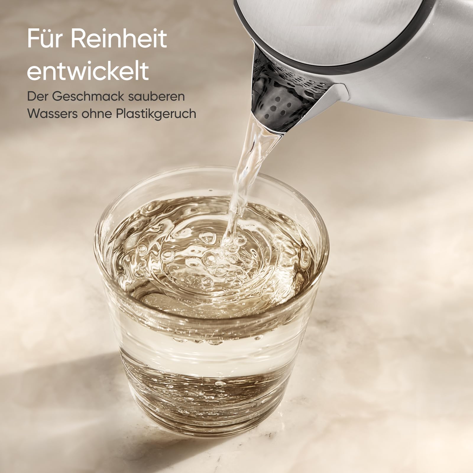 COSORI Wasserkocher Edelstahl 1,7 L 2200W Strix-Technologie 360° drehbarer Sockel