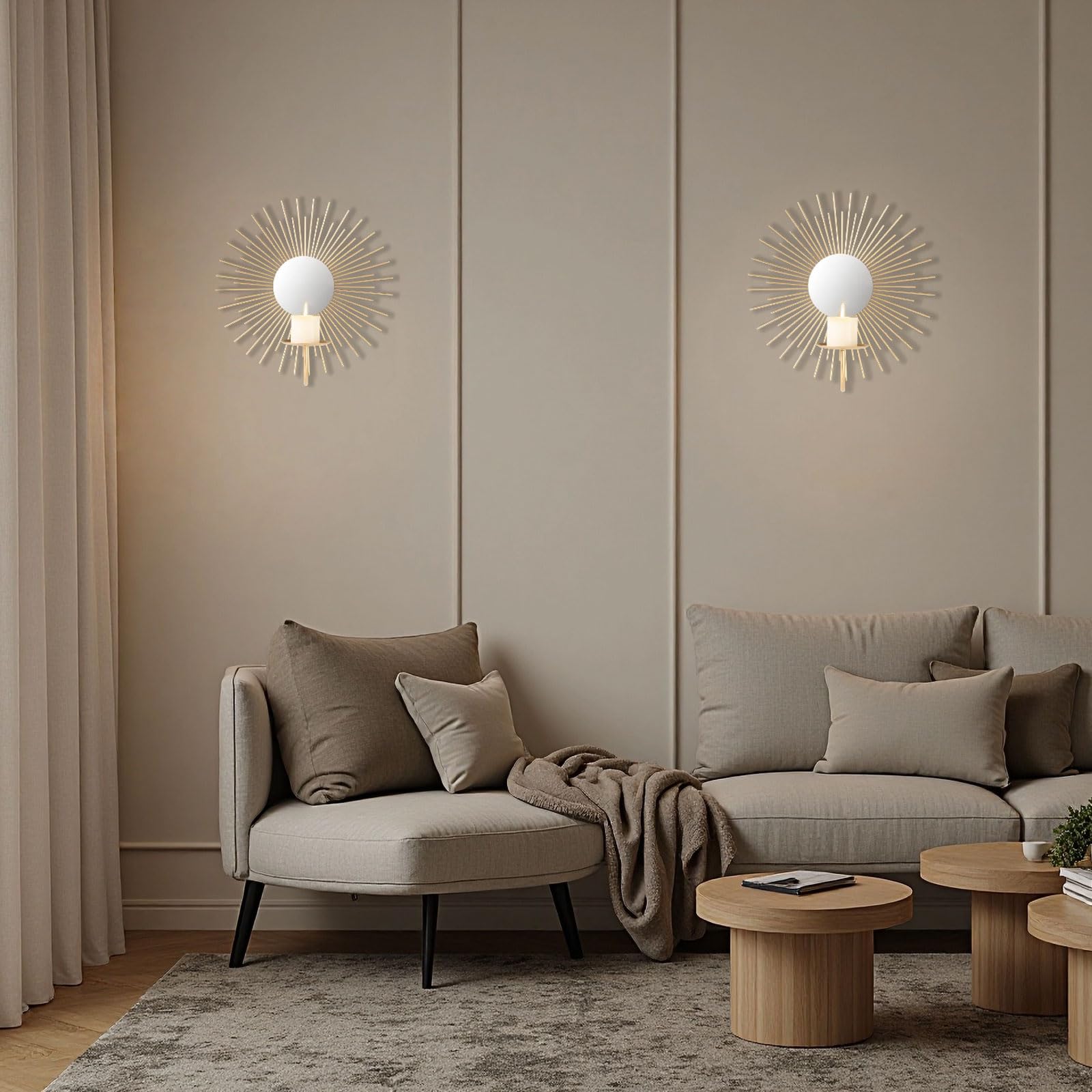 AIM & GGKK Wandkerzenhalter,Set von 2 Stück Wand Kerzenhalter Wandleuchter Kerzenständer für Esszimmer, Wohnzimmer und Schlafzimmer Wand Deko
