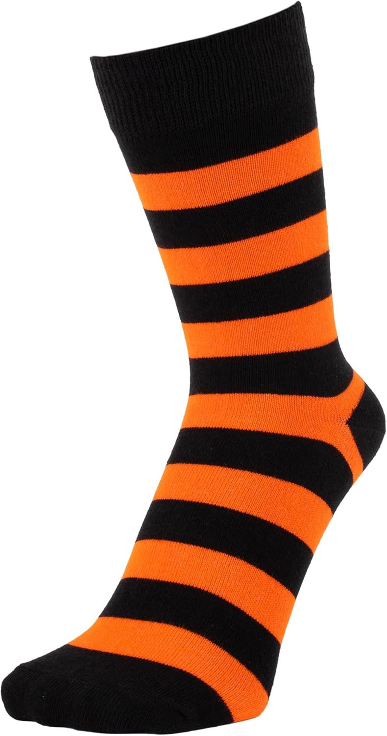ZAKIRA Finest Combed Cotton Striped Dress Socks for Men, Women - Image 2