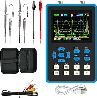 2 in 1 Handheld Digital Oscilloscope & DDS Signal Generator, 2 Channels 120Mhz Bandwidth 500MSa/s Sampling Rate, 2.8" LCD Backlight Display, Automatic Measurement